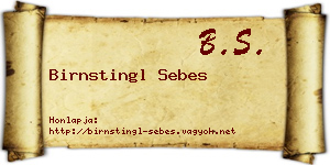 Birnstingl Sebes névjegykártya